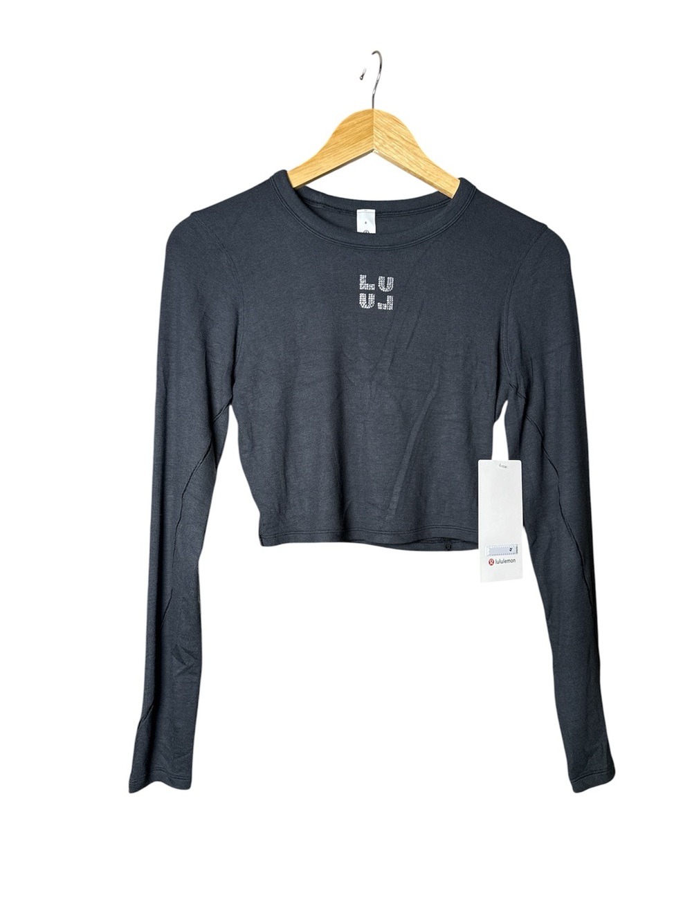 NWT lululemon Hold Tight Long Sleeve *Jewelled Black Size 6 - Picture 2 of 3